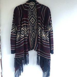 ❤️❤️ Pink Rose Fringed Open Cardigan Medium